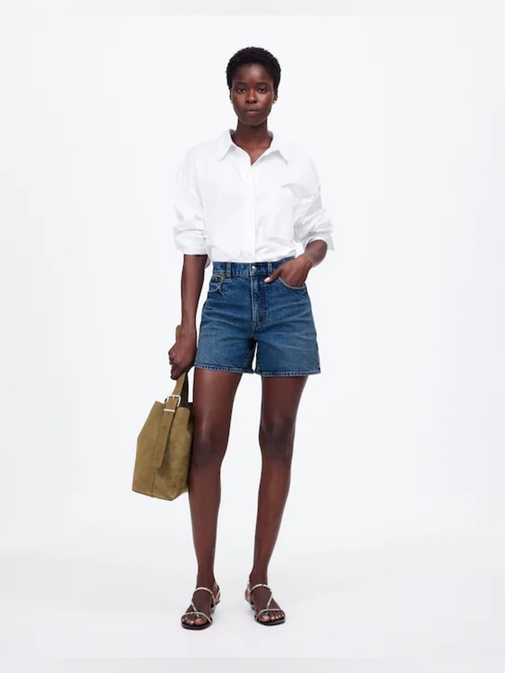 NWT Madewell Perfect Vintage Mid-Length Jean Short in Manton Wash